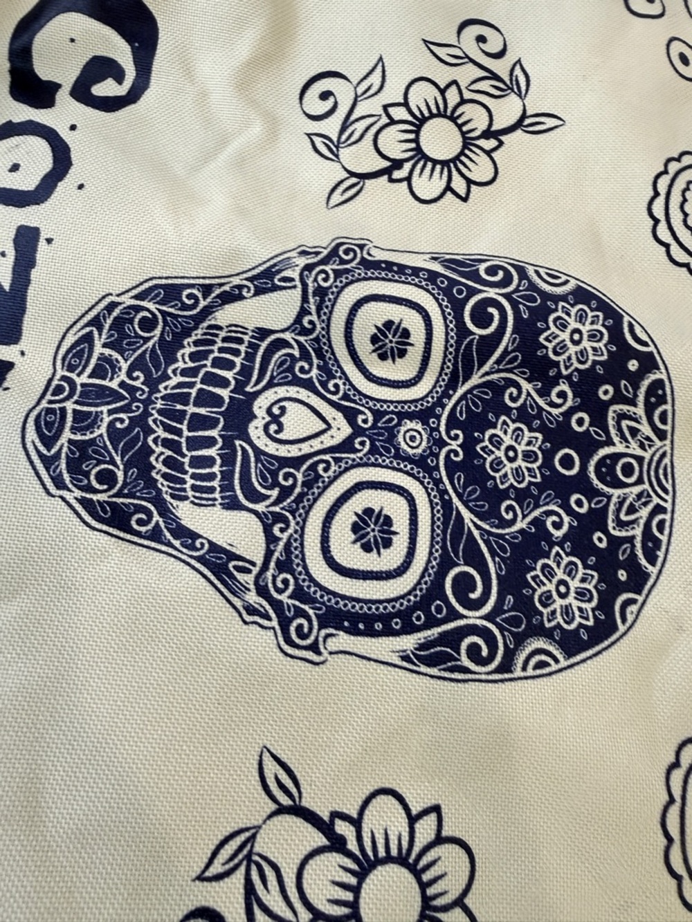 Cozumel Mexico Tote Bag Sugar Skull Beach Travel Zip Shopper Large - Picture 12 of 16